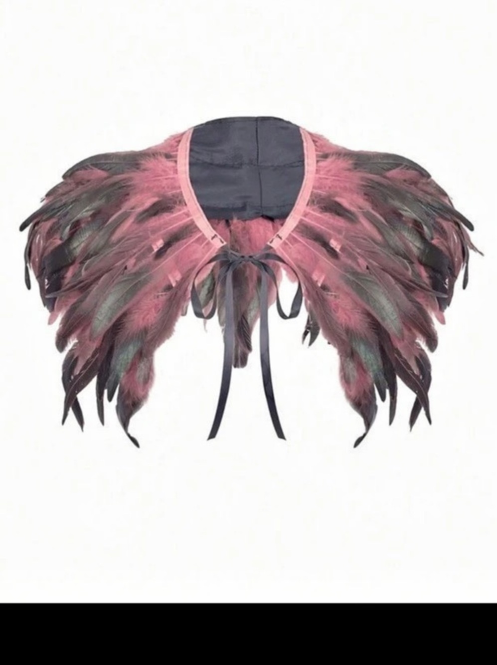 Pink & Black Feather Collar